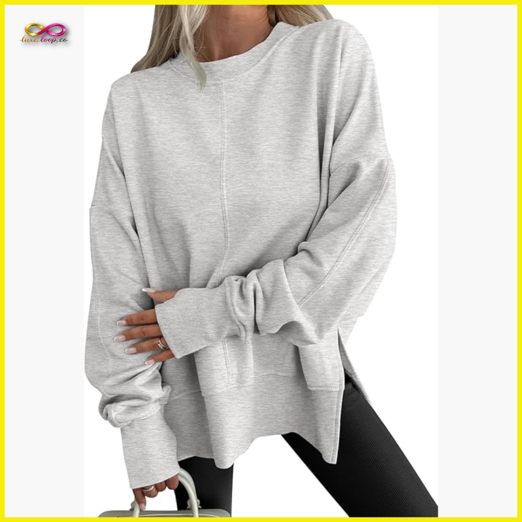 Oversized Thumbhole Hoodie Pullover Top Y2k Casual Fall Fashion Sweatshirt